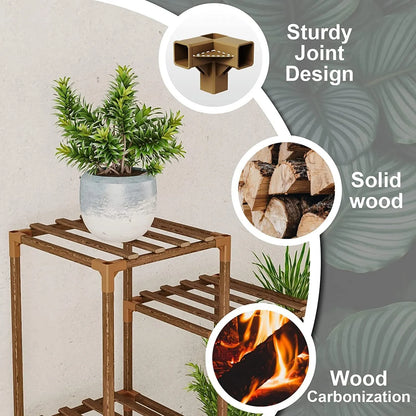 Plant stand indoor plant stand wooden outdoor multi-layer plant stand