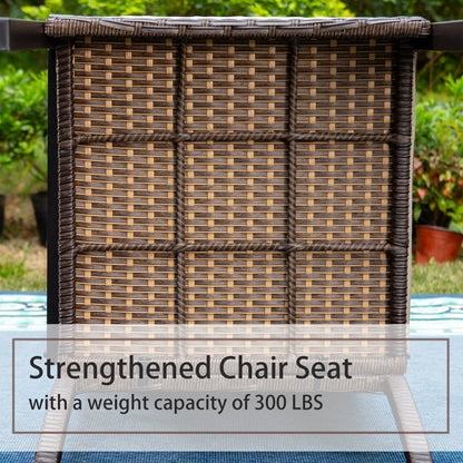 5-Piece Patio Fire Pit Set Rattan Dining Chairs & 50,000BTU Square Fire Pit Table