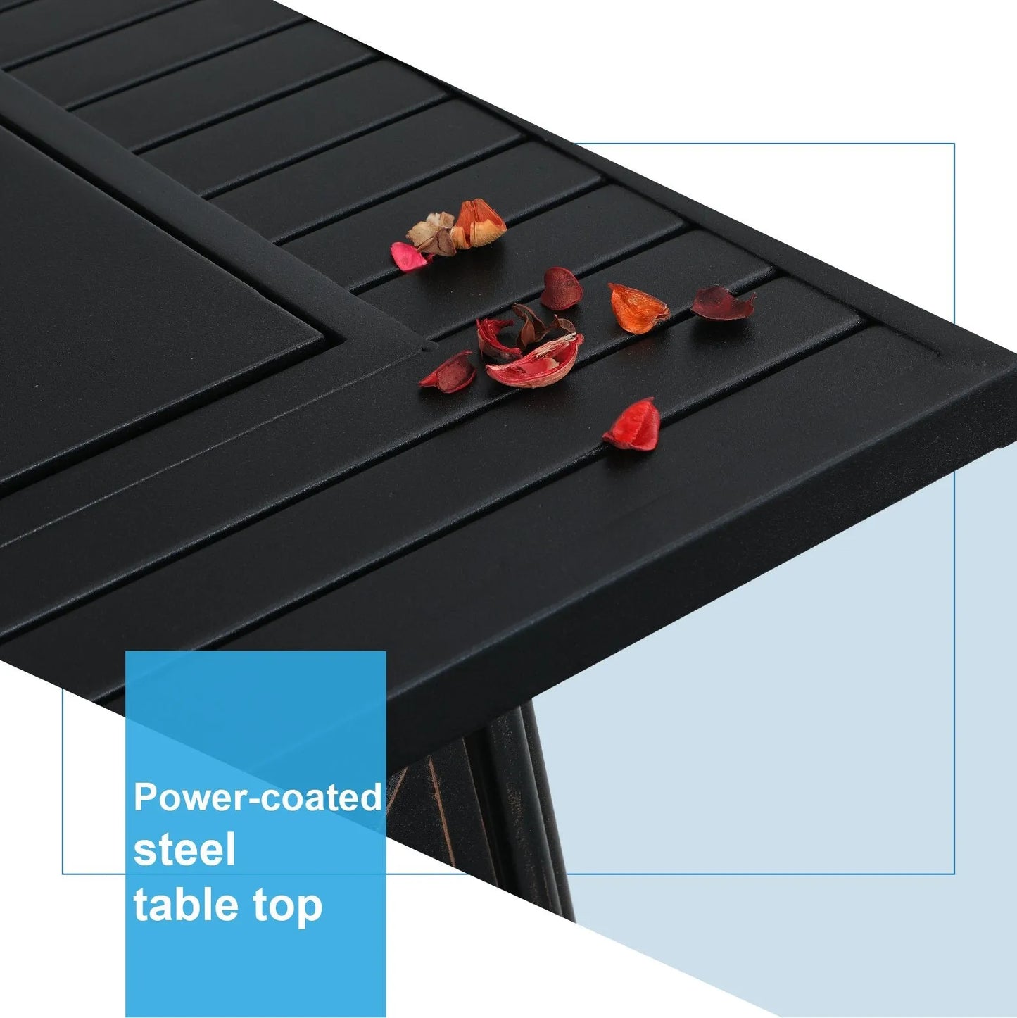 5-Piece Patio Fire Pit Set Steel Swivel Chairs With Cushions & 50,000BTU Square Fire Pit Table