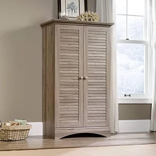 Sauder Harbor View Storage Cabinet, Antiqued Paint finish