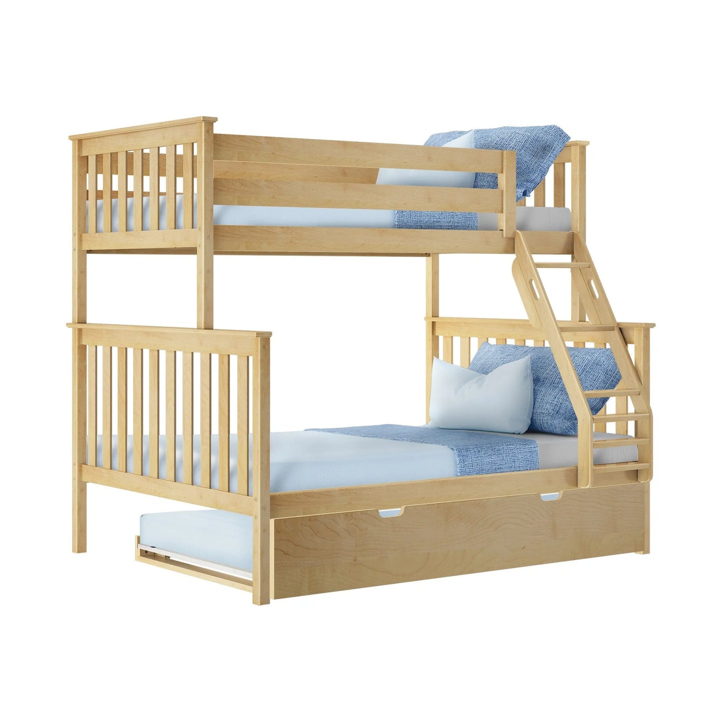 &#127876;Store Closing Sale&#128150;Kids Solid Wood Twin-Over-Full Bunk Bed + Trundle Bed