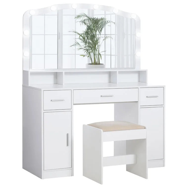 Areena Vanity Set with Stool and Mirror