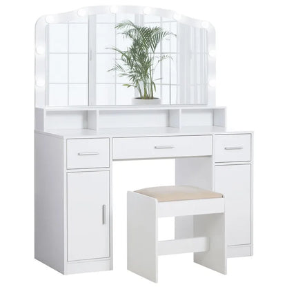 Areena Vanity Set with Stool and Mirror