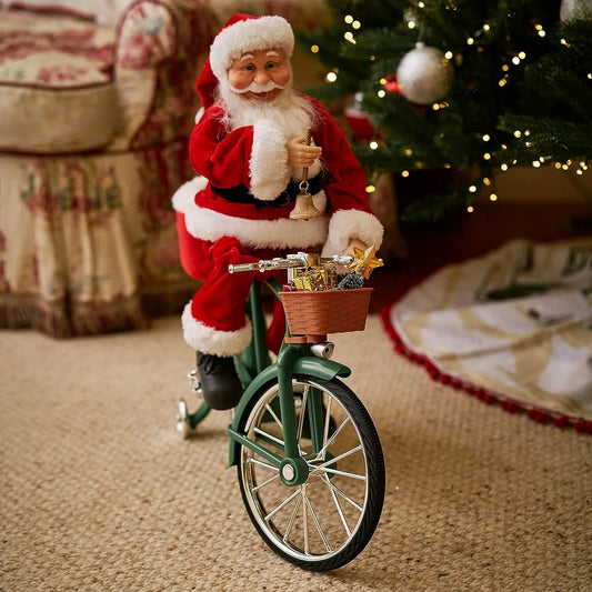 Mr. Christmas Cycling Santa Holiday Decoration, One Size, Multicolor
