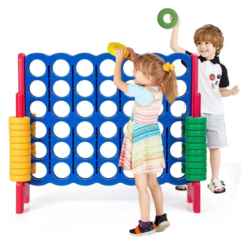 4-to-Score Giant Game Set with 42 Jumbo Rings & Quick-Release Slider