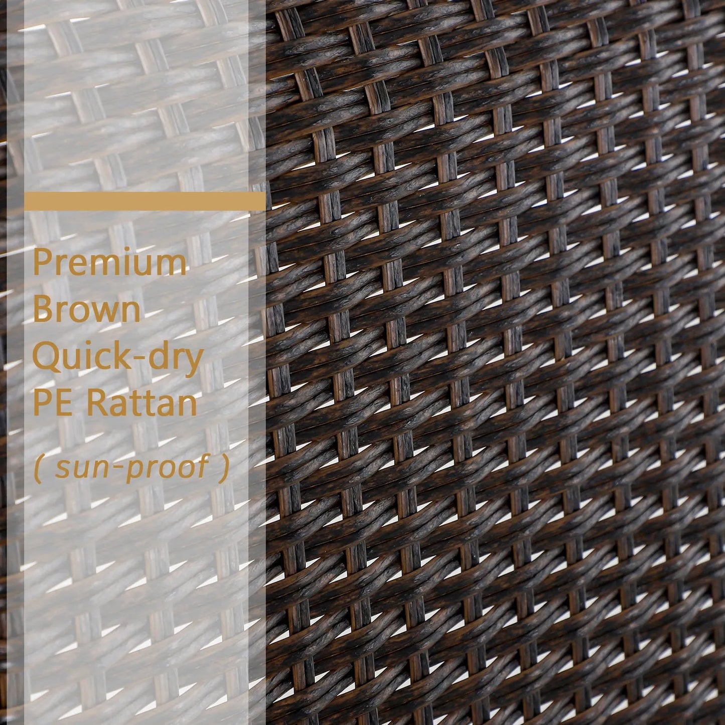 Rattan Metal Patio Dining Chairs, Set of 2