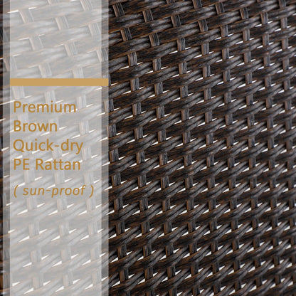 Rattan Metal Patio Dining Chairs, Set of 2