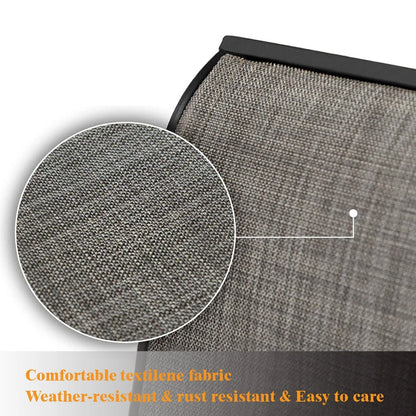 5-Piece Patio Dining Set 4 Textilene Swivel Chairs & Metal Steel Table