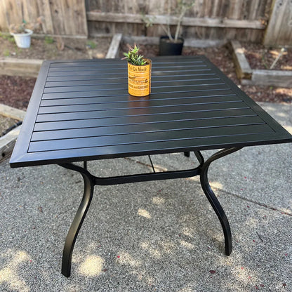 5-Piece Patio Dining Set 4 Textilene Swivel Chairs & Metal Steel Table