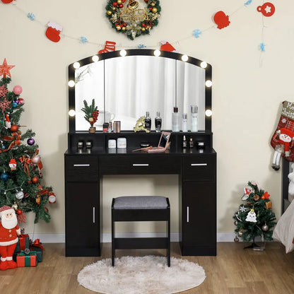 Areena Vanity Set with Stool and Mirror