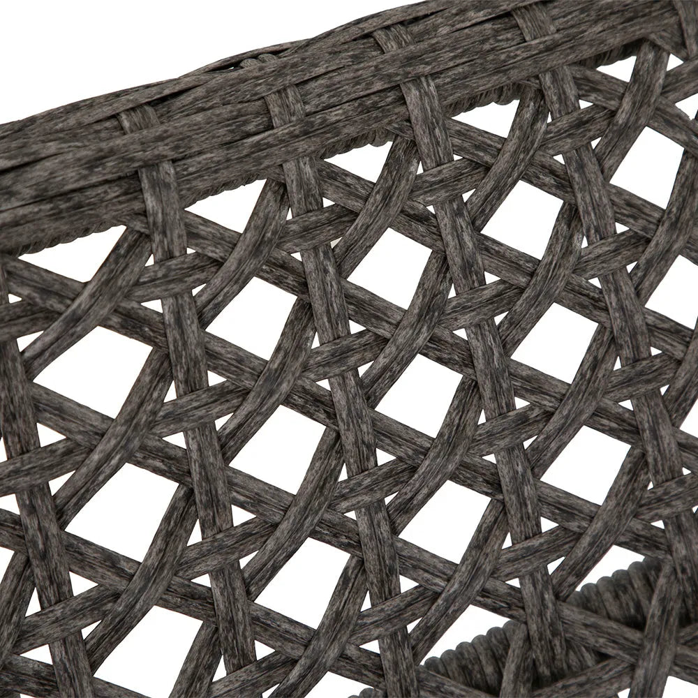 2-Piece Rattan Papasan Lounge Chair with Thick Cushions