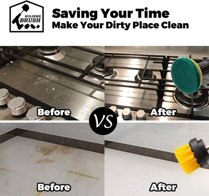 22Piece Drill Brush Attachments Set, Scrub Pads & Sponge, Buffing Pads, Power Scrubber Brush with Extend Long Attachment, Car Polishing Pad Kit