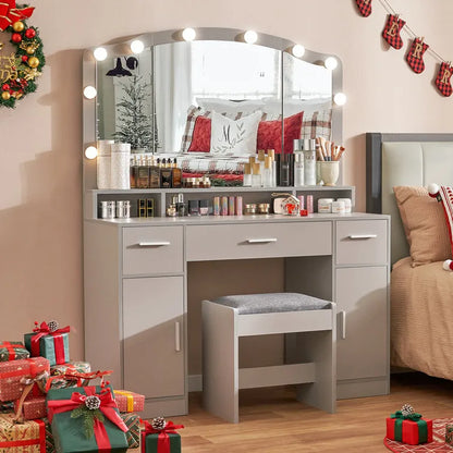 Areena Vanity Set with Stool and Mirror