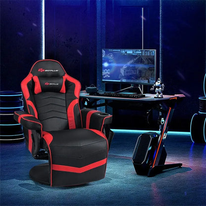 Ergonomic High Back Massage Gaming Chair Racing Style Gaming Recliner with Adjustable Backrest Footrest