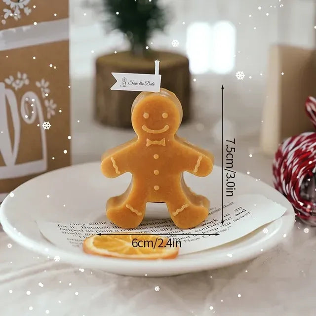 Christmas Scented Candle Snowman Aromatic Candles Gingerbread Man Atmosphere Candle Diy Craft Gift Christmas Party Decor