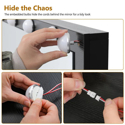 Jaq Vanity with Lights and Stool