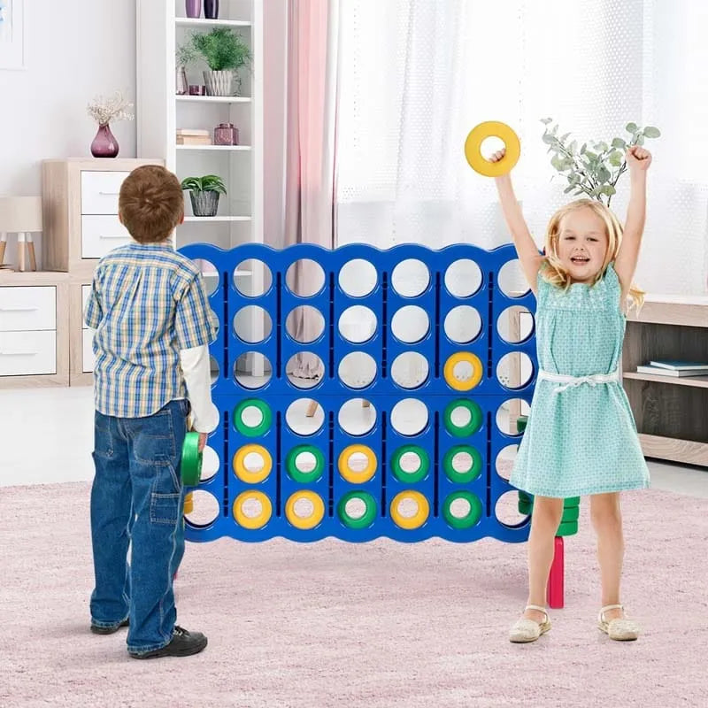 4-to-Score Giant Game Set with 42 Jumbo Rings & Quick-Release Slider