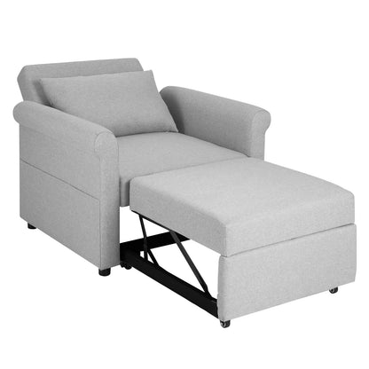 Convertible Sofa Sleeper - 3-in-1 Pull-Out Chair Bed, Adjustable Recliner Backrest
