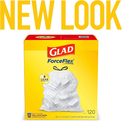 Glad Protection Series Force Flex Drawstring Fresh Clean Odor Shield 13 Gallon 1/110ct