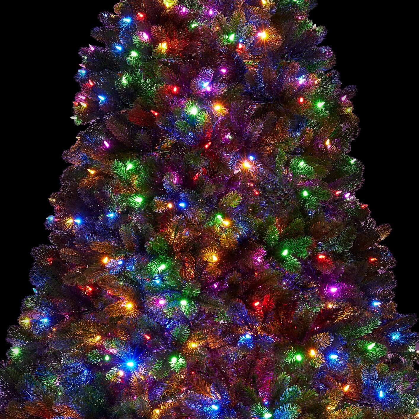 7.5' Royal Fir Quick-Shape Artificial Christmas Tree with 1000 Warm White & Multi-Color LED Lights
