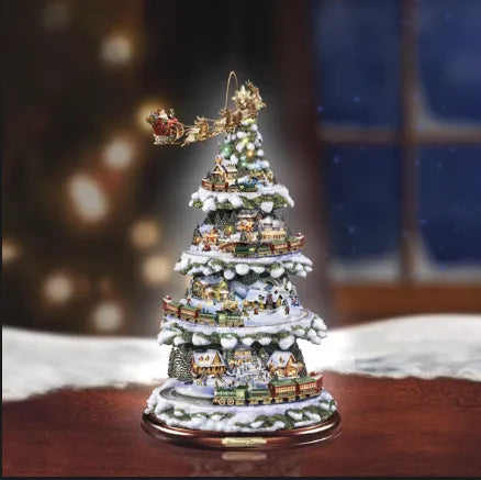 Animated Tabletop Christmas Tree with Train: Wonderland Express