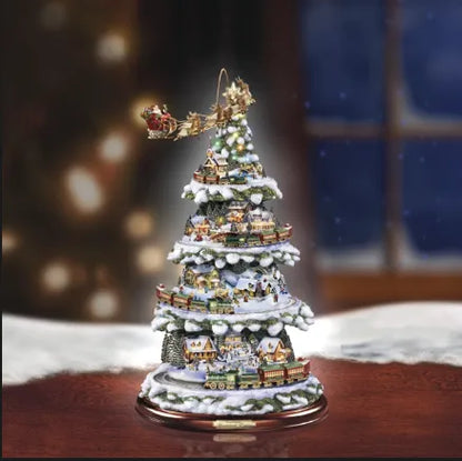 Animated Tabletop Christmas Tree with Train: Wonderland Express