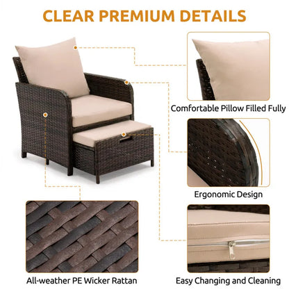 2 - Person Outdoor Seating Group with Cushions