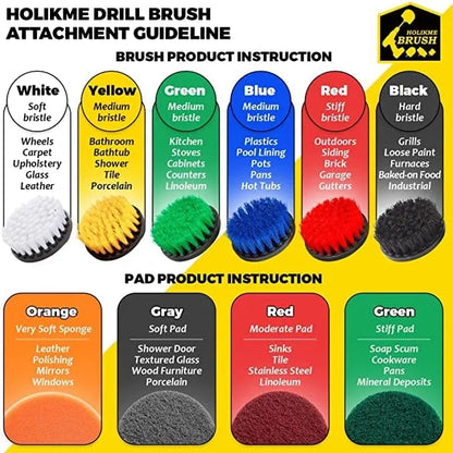 22Piece Drill Brush Attachments Set, Scrub Pads & Sponge, Buffing Pads, Power Scrubber Brush with Extend Long Attachment, Car Polishing Pad Kit