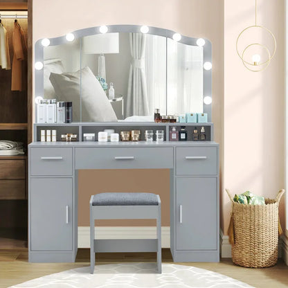 Areena Vanity Set with Stool and Mirror