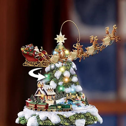 Animated Tabletop Christmas Tree with Train: Wonderland Express