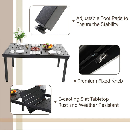 7-Piece/9-Piece Outdoor Patio Dining Set with Adjustable Table & Padded Textilene Swivel Chairs