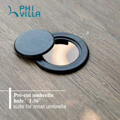 7-Piece Patio Dining Set With 6 Cushioned Steel & Rattan Chairs and Rectangle Table