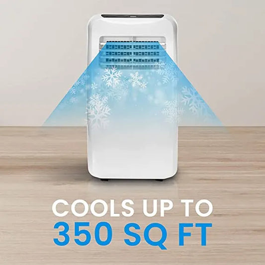 SLPAC805W.5 Portable Air Conditioner-Compact Home A/C Cooling Unit with Built-in Dehumidifier & Fan Modes, Includes Window Mount Kit, 8,000 BTU with WiFi + Drain Hose, White
