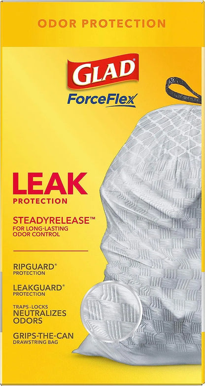 Glad Protection Series Force Flex Drawstring Fresh Clean Odor Shield 13 Gallon 1/110ct