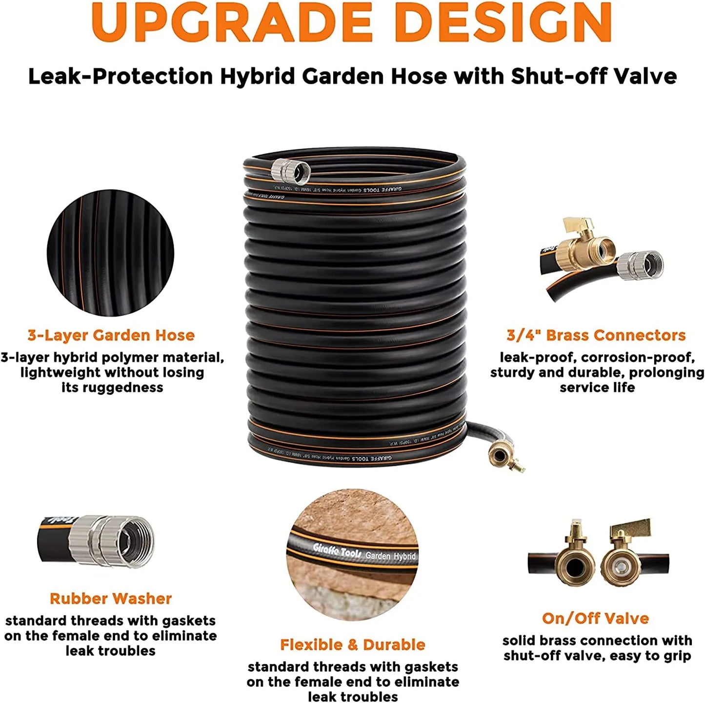 Hose Reel Cart, Hose Reel Cart with Wheels Heavy Duty, Industrial Hose Reels for Outside, 250-Feet of 5/8" Hose Capacity, Hose Guide Installed