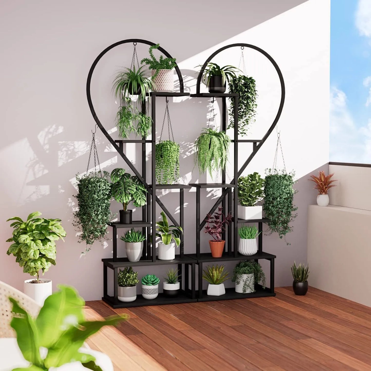 &#127885;Creative heart-shaped ladder plant frame&#127885;