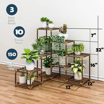 Plant stand indoor plant stand wooden outdoor multi-layer plant stand