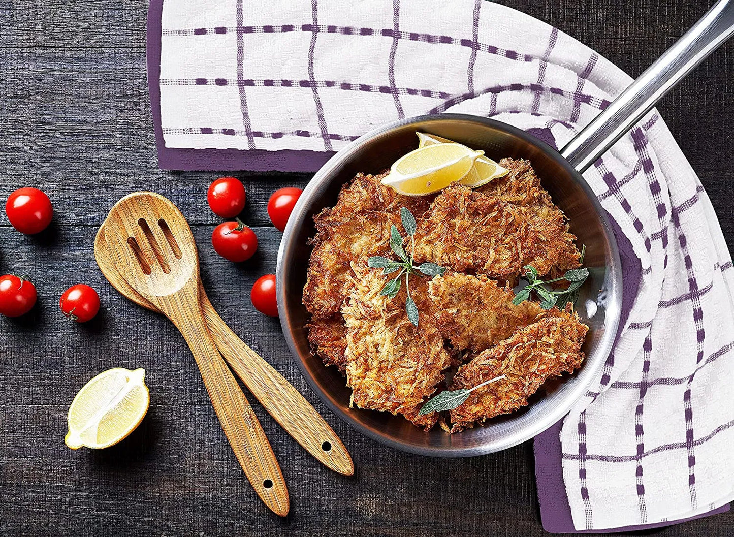 Kitchen Towels [12 Pack], 15 x 25 Inches, 100% Ring Spun Cotton Super Soft and Absorbent Linen Dish Towels, Tea Towels and Bar Towels Set (Black)