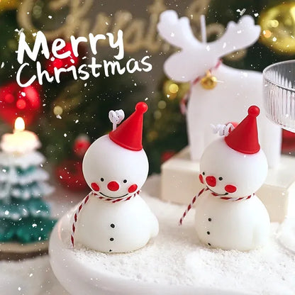 Christmas Scented Candle Snowman Aromatic Candles Gingerbread Man Atmosphere Candle Diy Craft Gift Christmas Party Decor