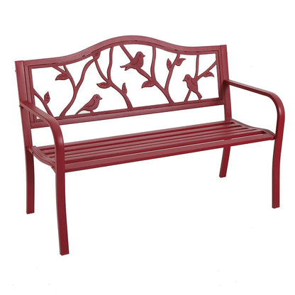 50 Inch Patio Garden & Park Bench Steel Frame Porch Chair