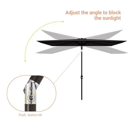 Doralice 120'' x 78'' Rectangular Lighted Market Umbrella