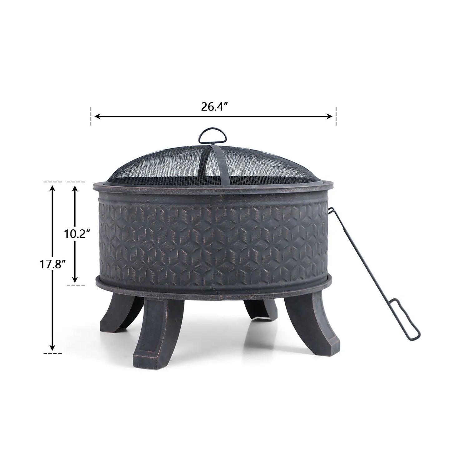 26 Inch Antique Bronze Round Fire Pit