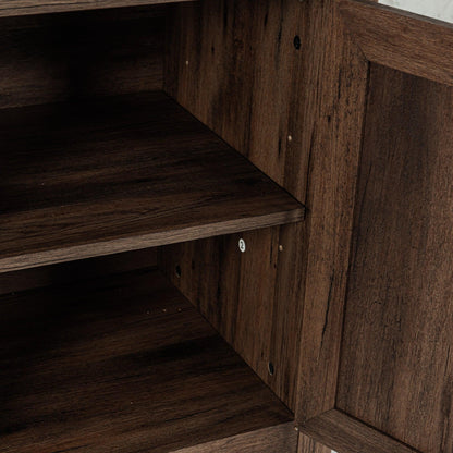 58" Farmhouse TV Stand with 18" Insert Electric Fireplace for Living Room