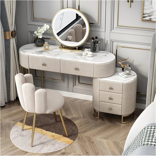 Modern Dressing Table Imitation Stone Dressing Table Storage Cabinet Modern Small One Bedroom Apartment Dressing Table