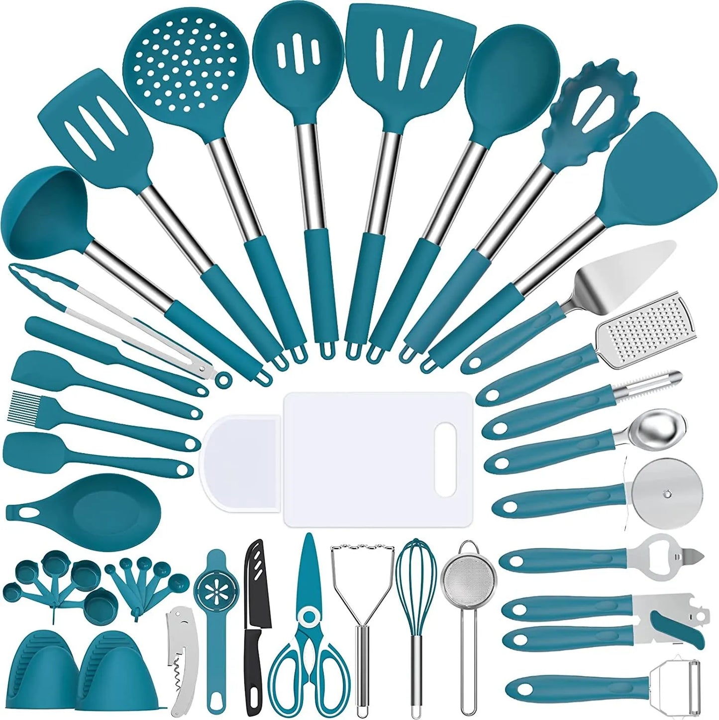 Silicone cooking tool set, chef 43 pieces heat-resistant kitchen tools
