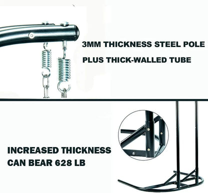 JOYBASE Hanging Egg Chair with Stand, Outdoor Wicker Rattan Egg Swing Chair with Stand and Cushion for Indoor Outdoor Bedroom Patio Garden (Grey/Black)