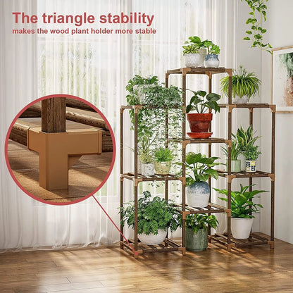 Plant stand indoor plant stand wooden outdoor multi-layer plant stand