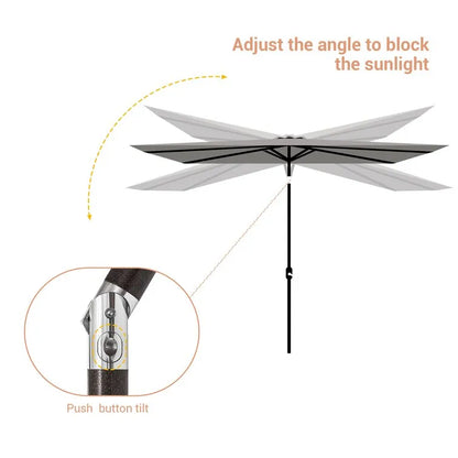 Doralice 120'' x 78'' Rectangular Lighted Market Umbrella