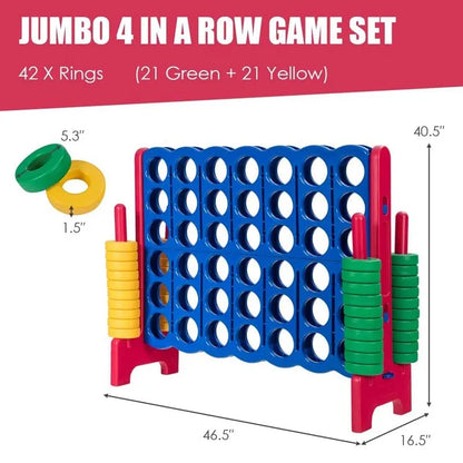4-to-Score Giant Game Set with 42 Jumbo Rings & Quick-Release Slider