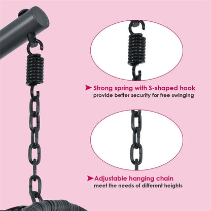 Outdoor Hanging Egg Chair Swing Hammock Chair Set with Stand & Cushion